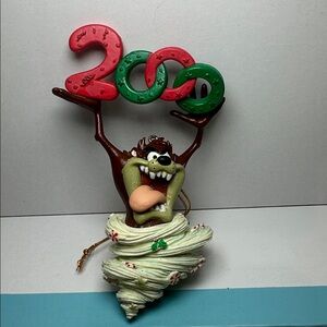 4” Looney Tunes Taz Tasmanian Devil Year 2000 Christmas Tree Ornament vintage